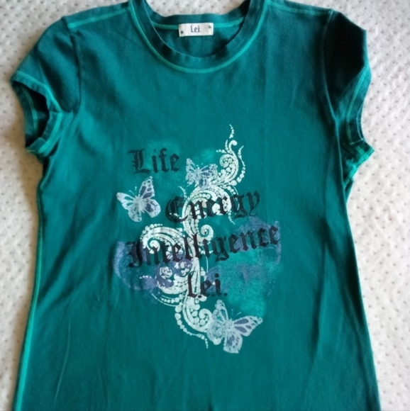💙VINTAGE Lei turquoise blue Gorgeous baby tee - Picture 4 of 6